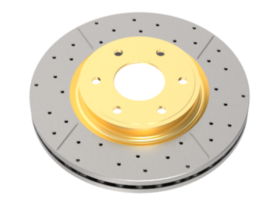 DBA 2020+ Chevrolet Silverado 1500 6.2L Front Drilled & Slotted Street Series Rotor w/Gold Hat