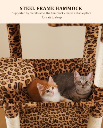 MUTTROS Leopard Cat Tree, 56.3" Cat Tower