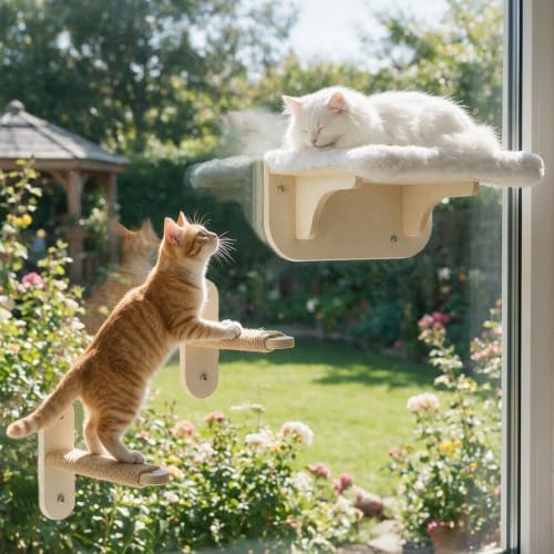 TIMIEEYA Cat Window Perch Sturdy Cat Hammock Window Seat