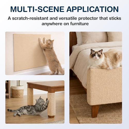 157.5" x 15.8" Cat Scratch Furniture Protector, Self-Adhesive Couch Protector