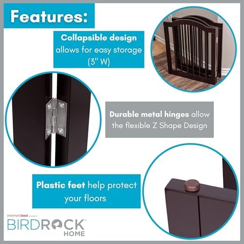 INTERNET'S BEST Arched Top Dog Gate | 4 Panel, and Porch | Portable, Extra Wide