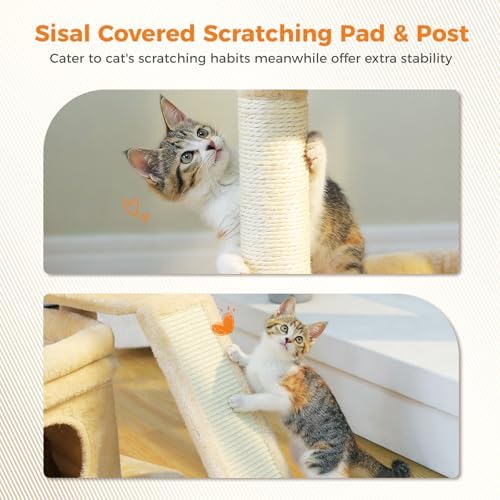PEQULTI Cat Tree for Small Medium Cats