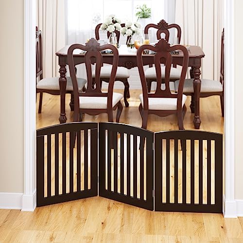 PAWLAND Wooden Freestanding Foldable Pet Gate