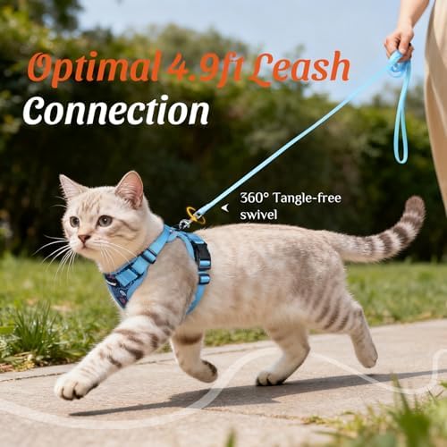 Dooradar Cat Harness and Leash Set, Adjustable and Escape Proof