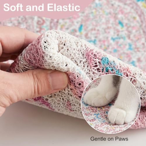 Glittme Cat Litter Mat 47"x35" Non-Slip Washable Trapping Mat