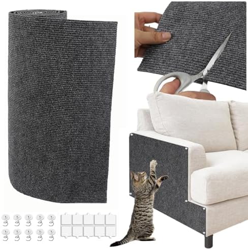 Cat Scratch Couch Furniture Protector, Trimmable Self-Adhesive Cat Scratch
