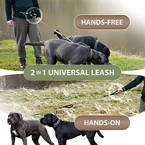 SparklyPets Hands Free Dual Dog Leash, Medium & Large