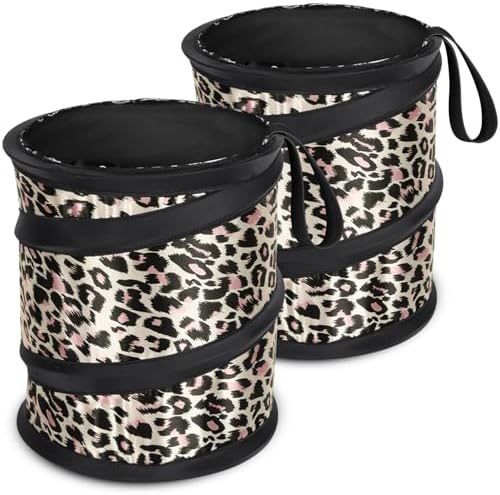 Car Trash Can, 2 Packs Mini Car Garbage Can, Collapsible Trash Bin