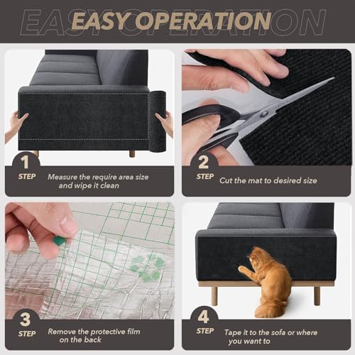 Self-Adhesive Cat Scratching Mat, Cat Scratch Furniture Protector