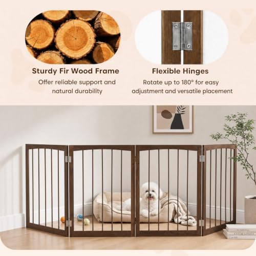 Giantex 4-Panel Freestanding Foldable Dog Gate