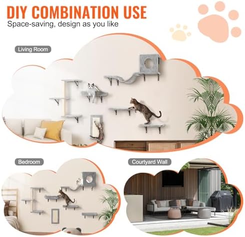 VEVOR Wall Mounted Cat Shelves, Cat Wall Shelves and Perches