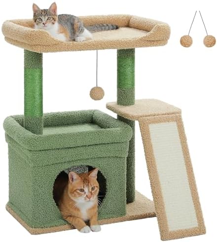 PEQULTI Small Cat Tree Tower for Indoor Cats