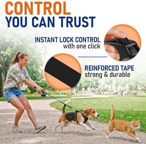 20.1 ft Retractable Dog Leash for Dogs 10–100 lbs