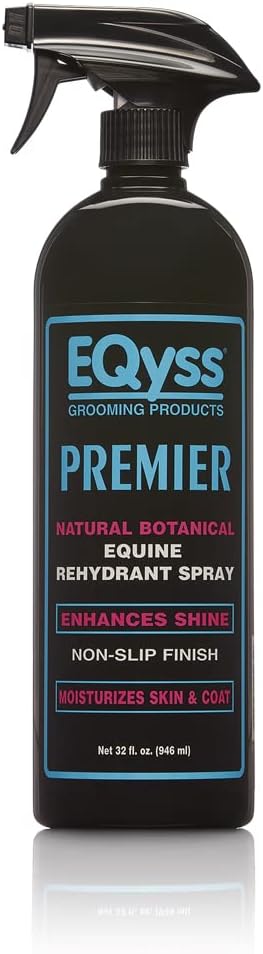 EQyss Premier Equine Horse Spray - Moisturizes Skin and Coat, Enhances Shine and Detangles, Prevents Dry Skin - Non-slip, Repels Dirt, USA-made