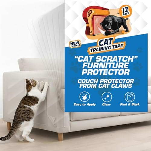 Panther Armor Cat Scratch Furniture Protector, 12 Double-Sided Tape Sheets