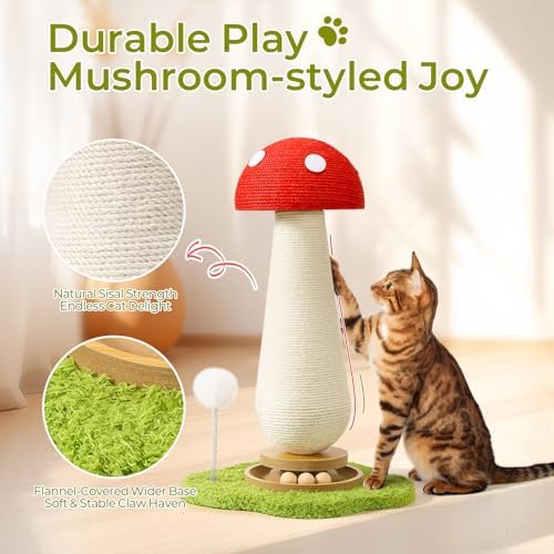 Cat Scratching Post, Mushroom Cat Scratcher