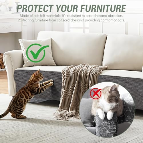 SEPAZON Cat Scratching Carpet Mat, Self-Adhesive Couch Furniture Protector