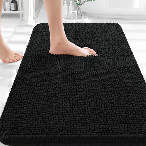 OLANLY Small Bathroom Rugs 30x18, Extra Soft Absorbent Chenille Bath Rugs