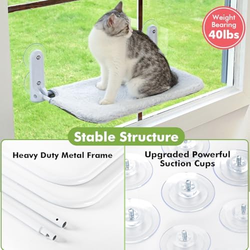 Zoratoo 2PC Cat Window Perch, Foldable & Cordless