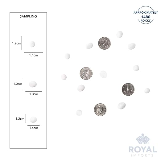 Royal Imports 30LBS River Rocks Decorative Ornamental Pebbles, Garden Landscaping Stones, Gravel Filler for Plants, Vases, Succulents, Home Decor, Aquariums, Crafting, Animal Habitat - Small White