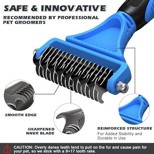 3PCS Pet Grooming Rake & Metal Comb & Flea Comb