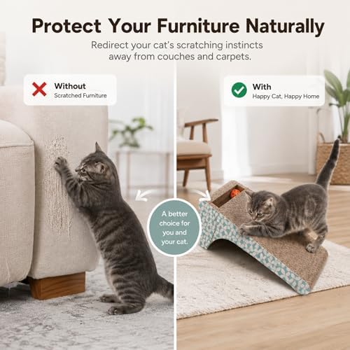 PrimePets Cardboard Cat Scratcher Ramp