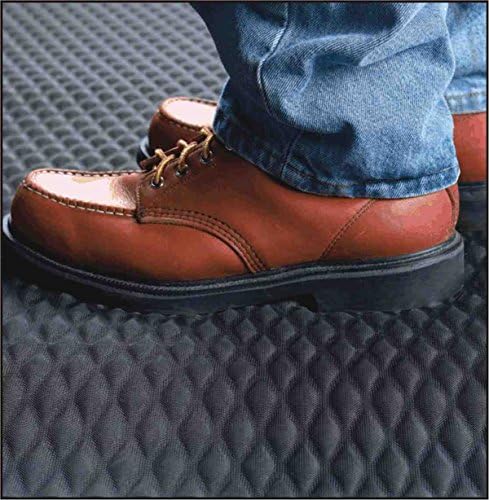 American Floor Mats Hog Heaven Premium 7/8" Black & Black Border 3' x 5' Nitrile Backed Anti-Fatigue Comfort Mat