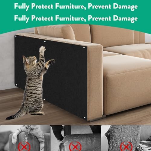 Cat Scratch Couch Furniture Protector, Trimmable Self-Adhesive Cat Scratch