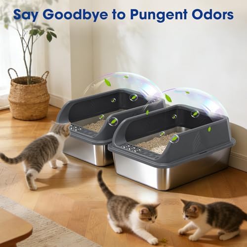 2 Pack Small Stainless Steel Litter Box