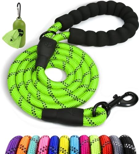 Taglory Rope Dog Leash for Small Medium Dogs, 6 FT Padded Handle