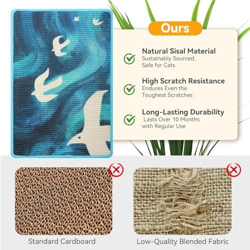 Sisal Cat Scratcher Mat Floor & Wall Cat Scratching Pad