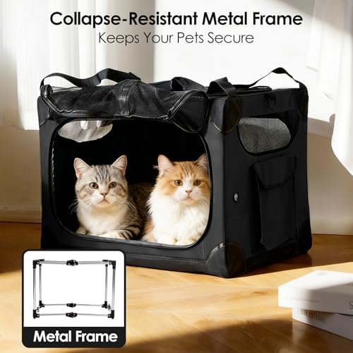 Extra Large 2-Cat Foldable Pet Travel Carrier