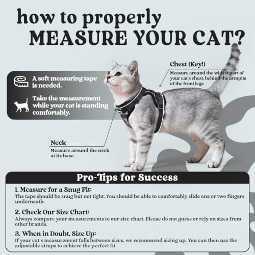 rabbitgoo Cat Harness and Leash Set, Escape Proof Vest, Pixel Tabby