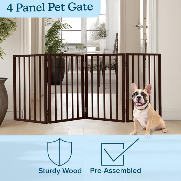 Pet Gate - 4-Panel Indoor Foldable Dog Fence