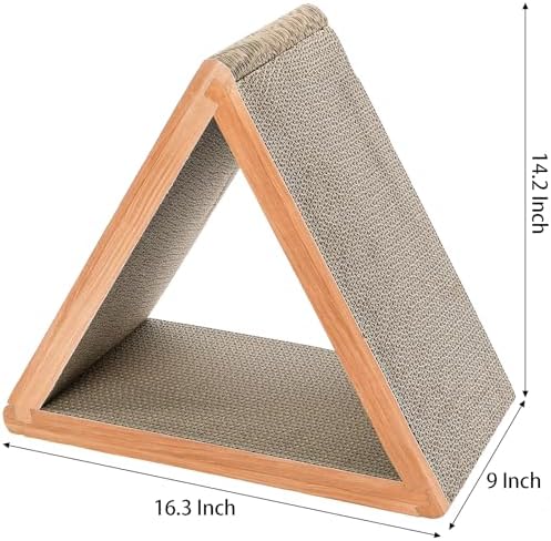 Nicunom 3-Sided Vertical Cat Scratching Post, Cat Scratcher Foldable, Triangle