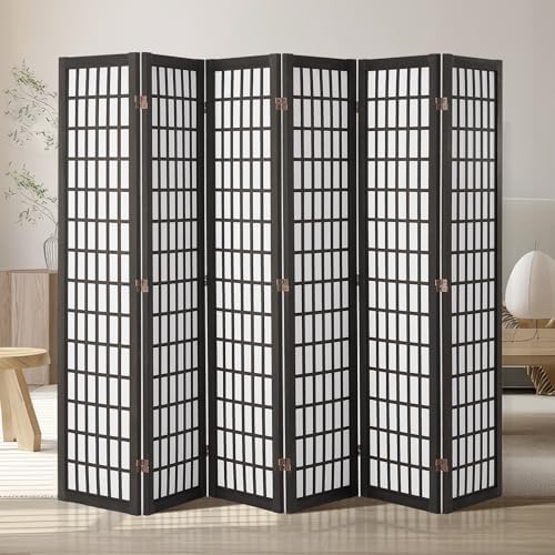 VEVOR Room Divider, 6 Panel Japanese Room Divider, Folding Privacy Screen Indoor