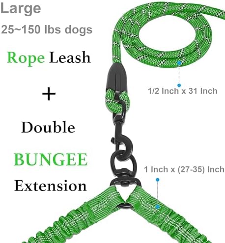 iYoShop Double Dog Leash, 360° Swivel, No Tangle