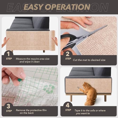 Self-Adhesive Cat Scratching Mat, Cat Scratch Furniture Protector