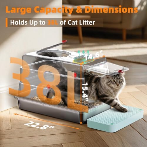 4-in-1 Stainless Steel Cat Litter Box