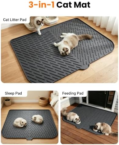 Cat Litter Mat, Silicone Waterproof Litter Trapping Mat