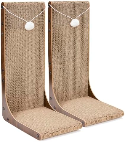 2-Pack L-Shaped Cat Scratching Board Cardboard Cat Scratcher