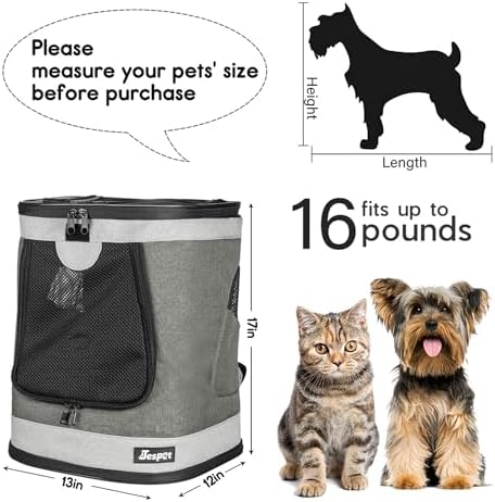 Jespet Soft Pet Carrier Outdoor Backpack