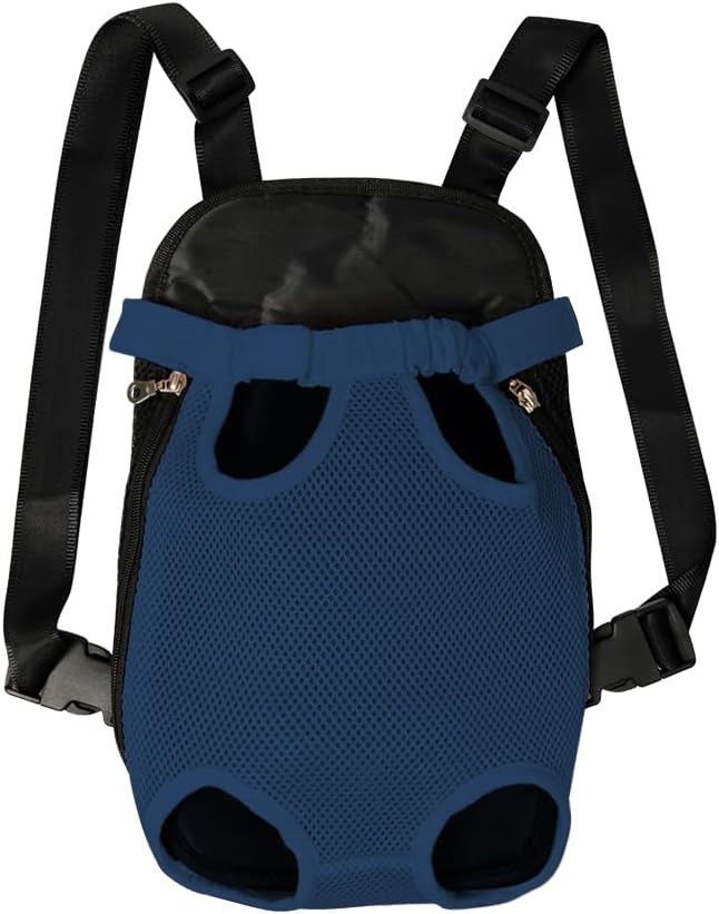FEimaX Dog Carrier Backpack Pet Legs Out Front Cat Travel Bag, Adjustable Puppy Backpacks Carriers Hands-Free for Small Medium Dogs Cats Hiking Traveling Camping Daily Walking (Large, Navy)