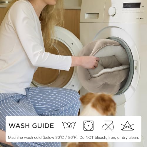 Bedsure Small Dog Bed Washable, Round Cat Beds
