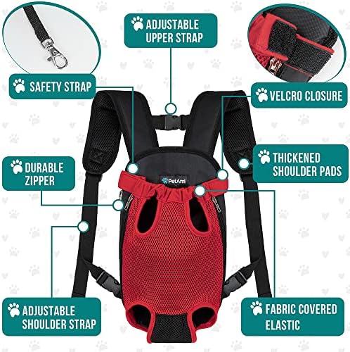 PetAmi Dog Carrier Backpack, Adjustable Dog Pet Cat Front Carrier Backpack |
