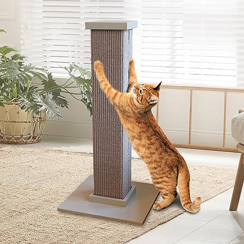 SmartCat Ultimate Scratching Post – Gray, Large 32 Inch Tower