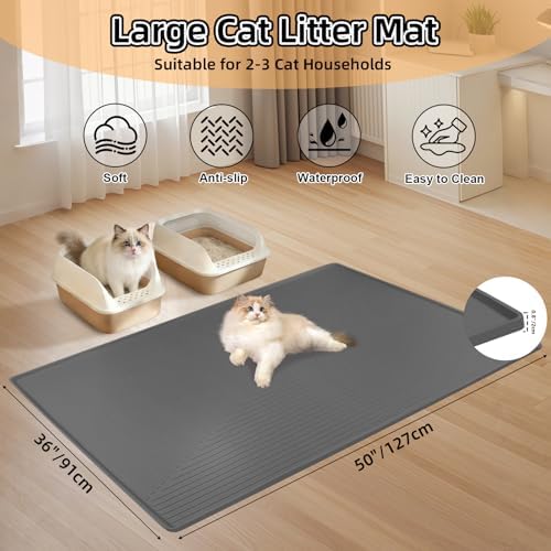Silicone Cat Litter Mat 50" x 36" Cat Mat