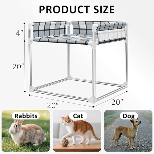 Bedside Cosleeper Dog Bed with Guardrail, 3-Fence Height Elevated Bed Dog