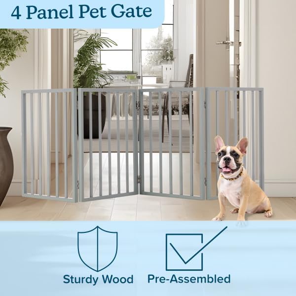 Pet Gate - 4-Panel Indoor Foldable Dog Fence