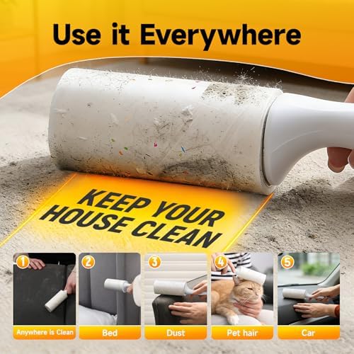 Extra Sticky Lint Roller for Pet Hair, 800 Sheets, 4 Handles